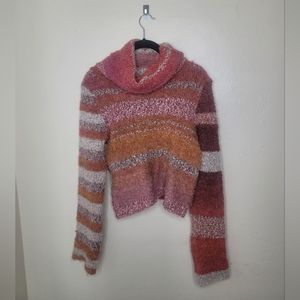 Free People My Girl Size S SweaterTurtleneck Cropped Sunset Combo Cropped